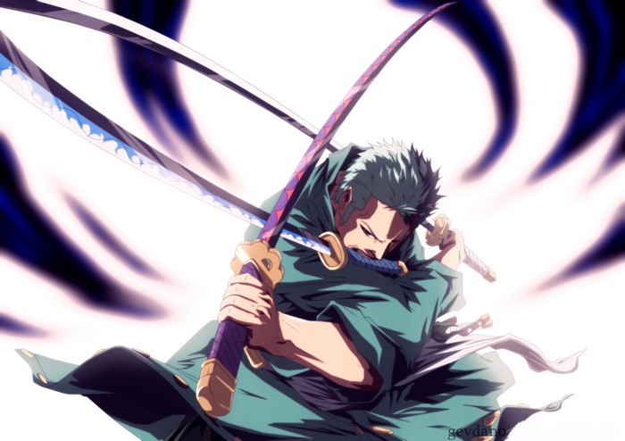 Roronoa Zoro from One Piece with three swords
