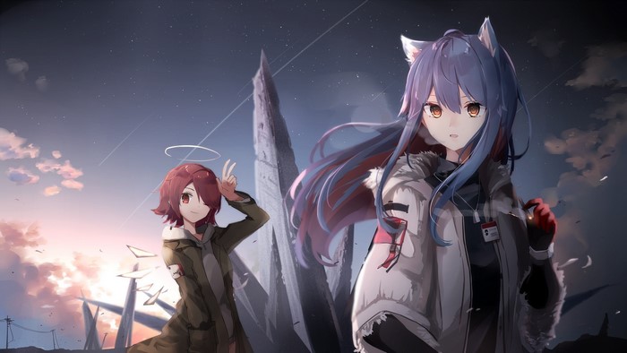 Anime girls with animal ears in Arknights