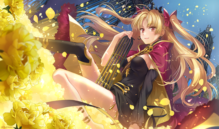 Ereshkigal from Fate/Grand Order with flowers