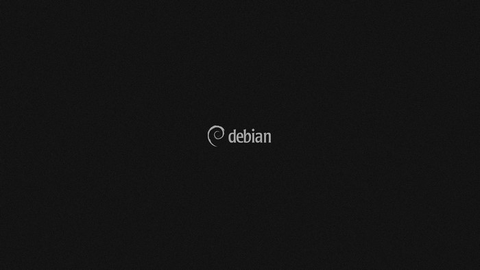 Debian logo on a dark background
