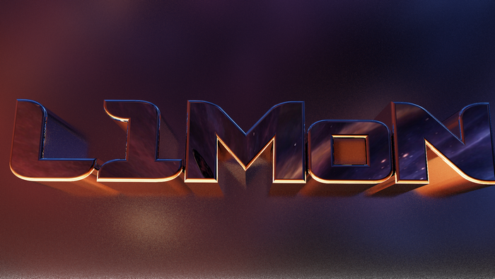 3D CGI digital art of the word LIMON