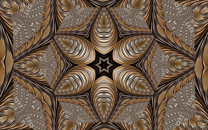 Abstract Golden Fractal Design