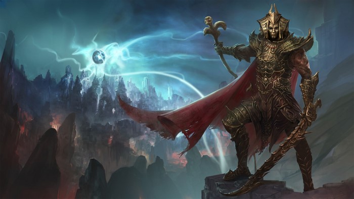 Fane from Divinity: Original Sin 2 with a city and magic