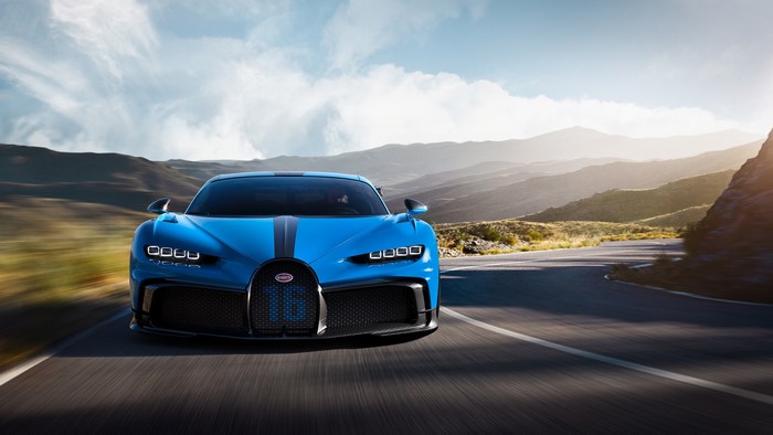 Bugatti Chiron Pur Sport on a winding road