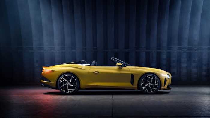 Yellow Bentley Mulliner Bacalar Convertible