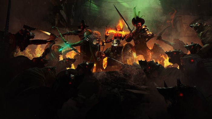Warhammer: Vermintide 2 characters fighting rats