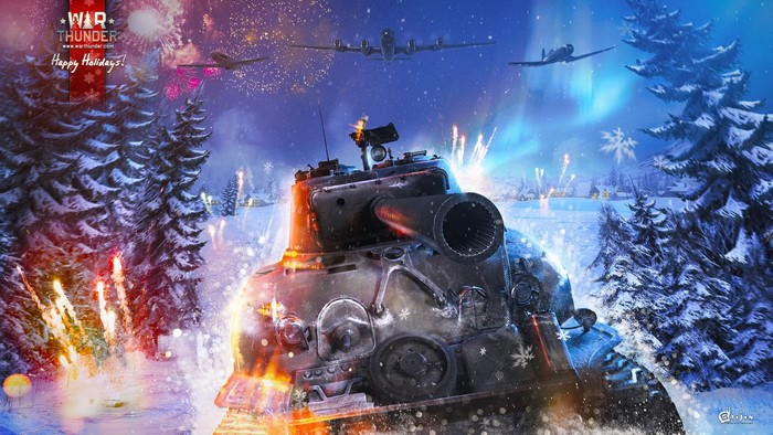 War Thunder Winter Holiday Tank and Aircraft