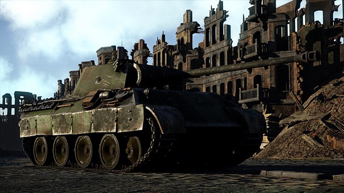 Panther tank in War Thunder ruins