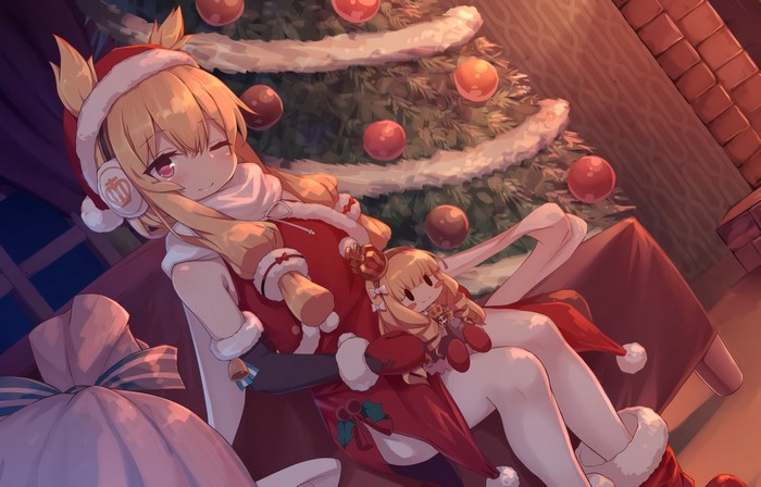Queen Elizabeth from Azur Lane with a doll