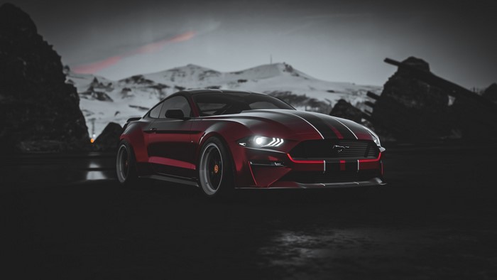 Red Ford Mustang DeBerti Design in Forza Horizon 4