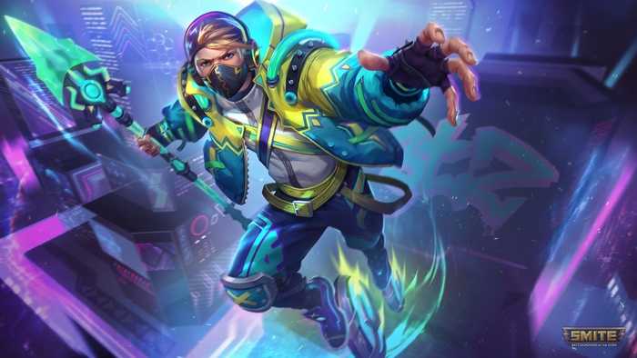 Neon Trails Ne Zha in Smite