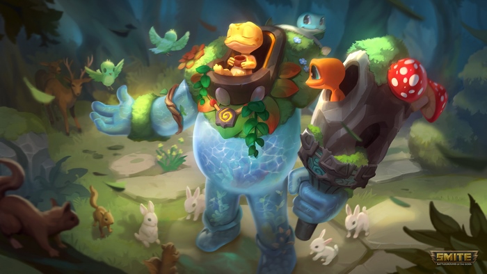 Gecko Guardian Ymir in a forest with animals