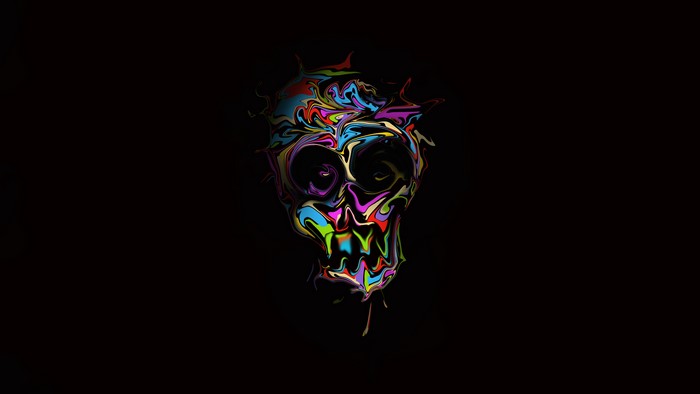 4K abstract colorful skull vector art