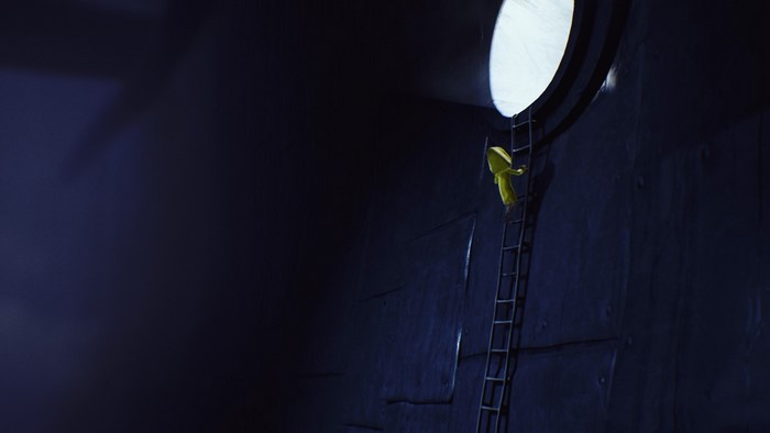 Six from Little Nightmares climbing a ladder