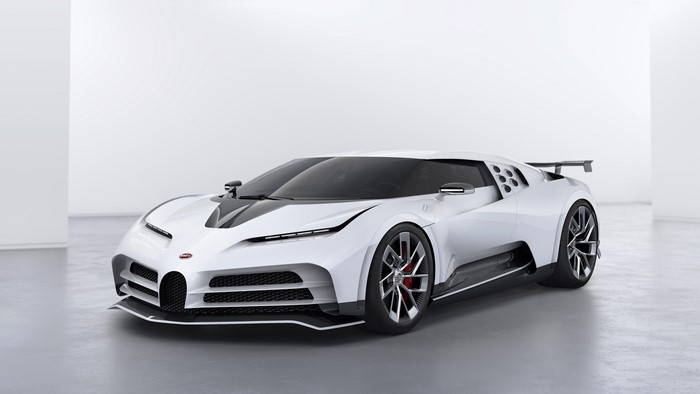 Bugatti Centodieci white supercar
