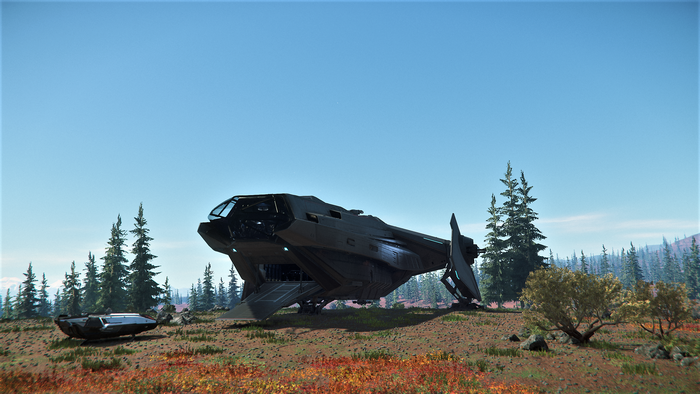 Star Citizen Anvil Carrack on alien planet
