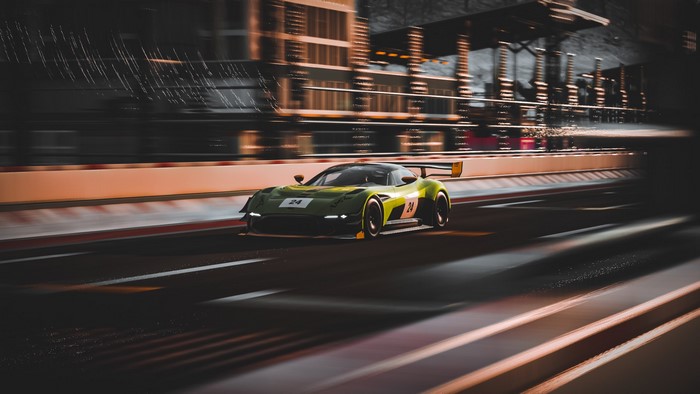 Aston Martin Vulcan race car on a track