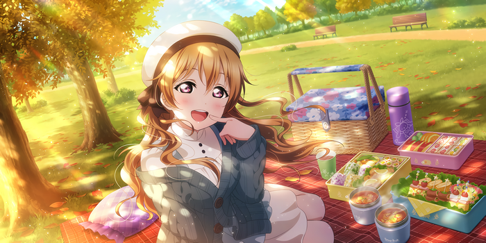 Konoe Kanata from Love Live! Sunshine!! having a picnic
