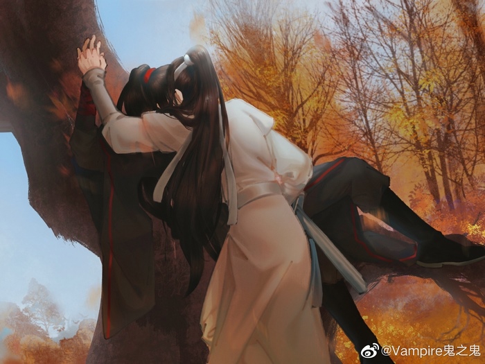 Anime, Mo Dao Zu Shi, Wei Ying, Wei Wuxian, Lan Wangji, Lan Zhan, Kiss, HD  wallpaper