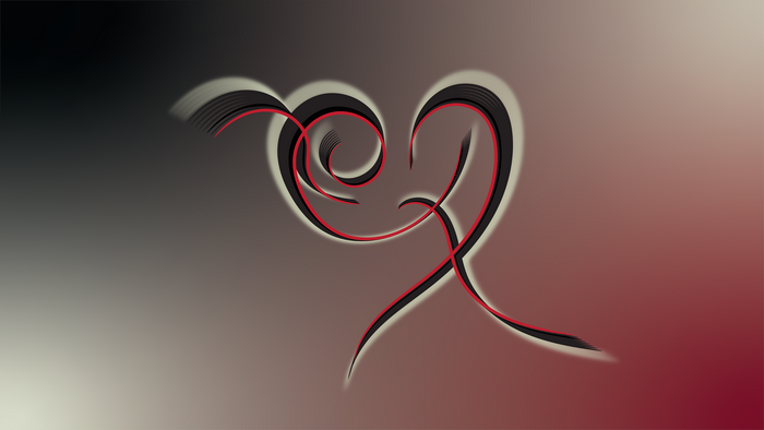 Abstract heart design with gradient background