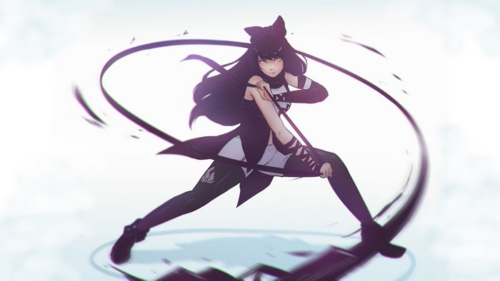 Blake Belladonna from RWBY wielding a scythe