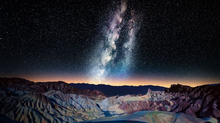 Milky Way over Zabriskie Point, Death Valley, California
