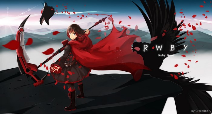 Ruby Rose from RWBY with Crescent Rose scythe