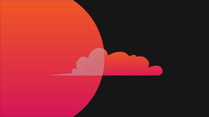 Minimalist sunset with clouds and sun