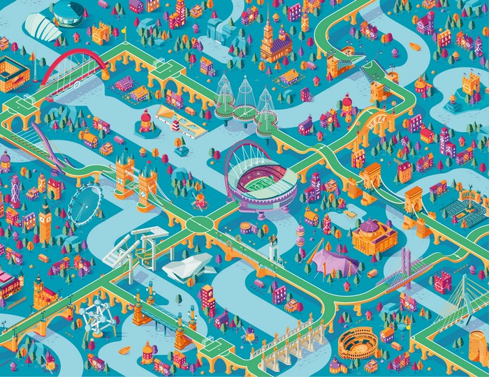 UEFA EURO 2020 Cityscape Illustration
