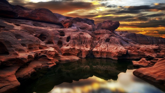 Sunset Canyon Reflection in Thailand