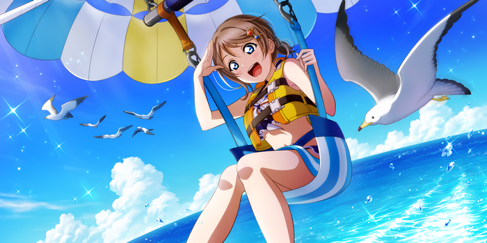 Watanabe You from Love Live! Sunshine parasailing