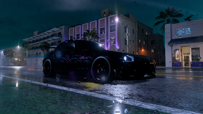 Honda S2000 with neon livery in Need for Speed Heat