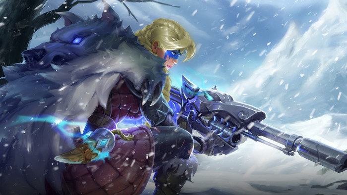 Tyra with Wolf from Paladins: Champions of the Realm