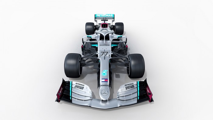 4K Mercedes AMG F1 race car frontal view