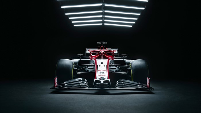 4K Alfa Romeo C39 Formula 1 race car frontal view