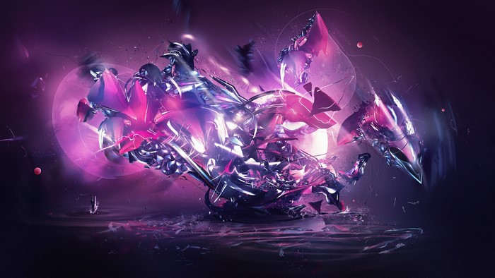 Abstract digital art with purple and pink hues
