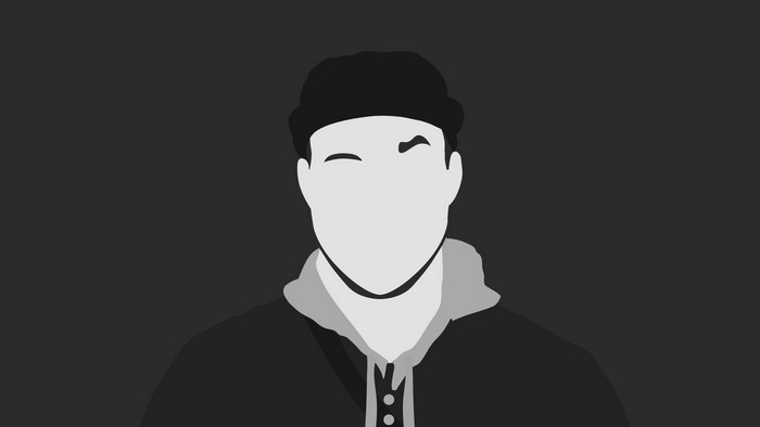Minimalist portrait of a person wearing a beanie and jacket