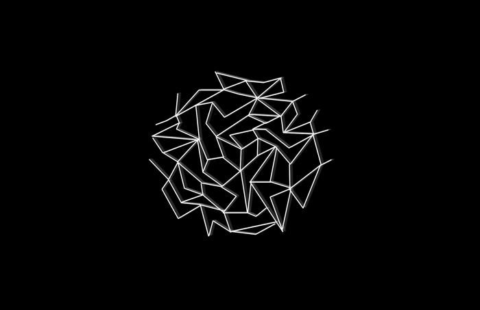 Abstract geometric line art on black background