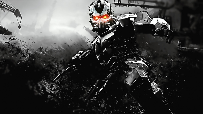 Killzone capture trooper in a dark, gritty environment