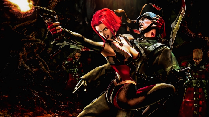 BloodRayne vampire fighting soldiers