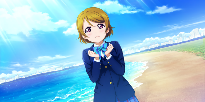 Hanayo Koizumi from Love Live! Series on a Beach