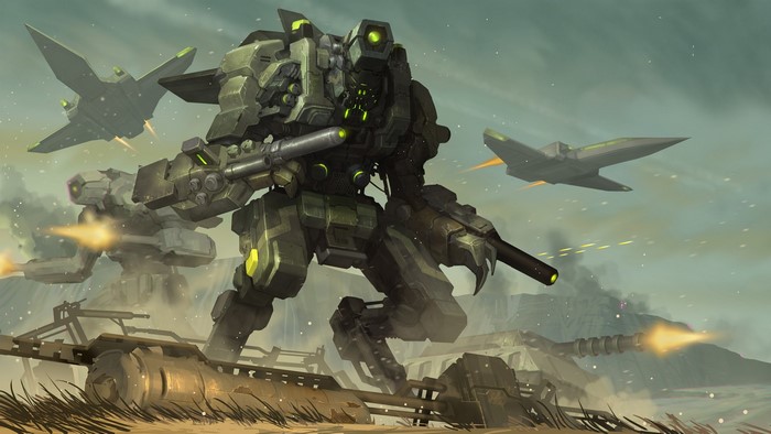 AirMech battle with mechs and fighter jets