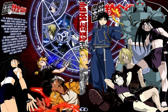 Fullmetal Alchemist characters with alchemy circles