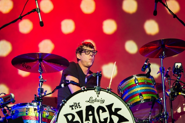 Patrick Carney of The Black Keys playing drums