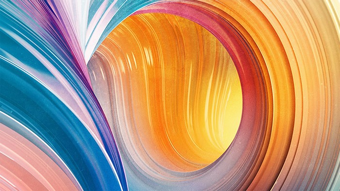 Abstract colorful radial swirl texture