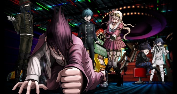 Danganronpa V3 characters in a casino-like setting