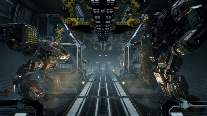 MechWarrior 5: Mercenaries Mechs in a Hangar