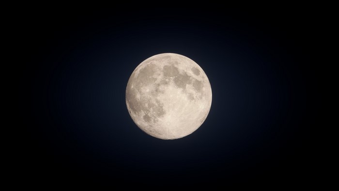 Full moon in the night sky