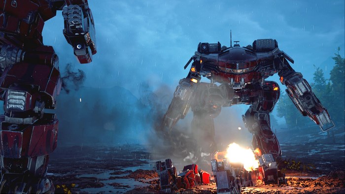 MechWarrior 5: Mercenaries mechs in battle