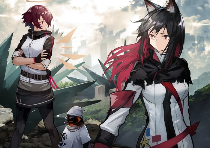 Texas and Exusiai from Arknights